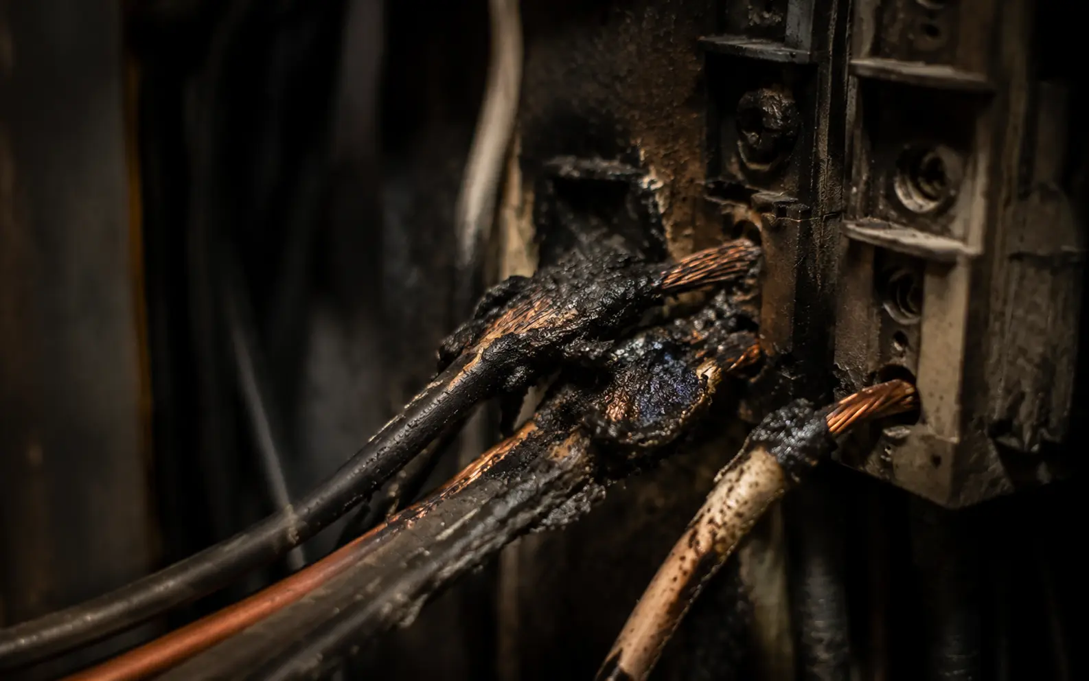 Burnt damaged old wiring Scarborough — FlashPro Electric
